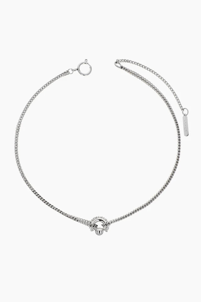 Justine Clenquet Moira silver-tone thin link chain necklace | pipe and row