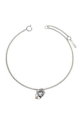 Justine Clenquet Naomi necklace silver chain heart PIPE AND ROW