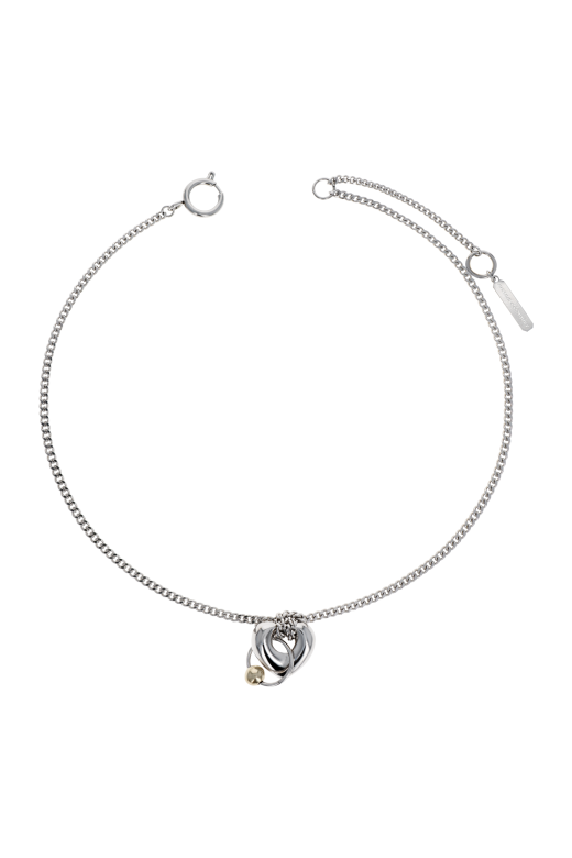 Justine Clenquet Naomi necklace silver chain heart PIPE AND ROW