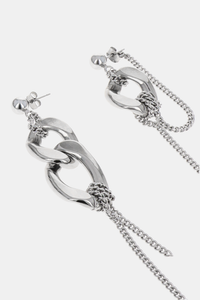 Justine Clenquet asymmetrical Betty oversized linked earrings dangling chain silver PIPE AND ROW Seattle