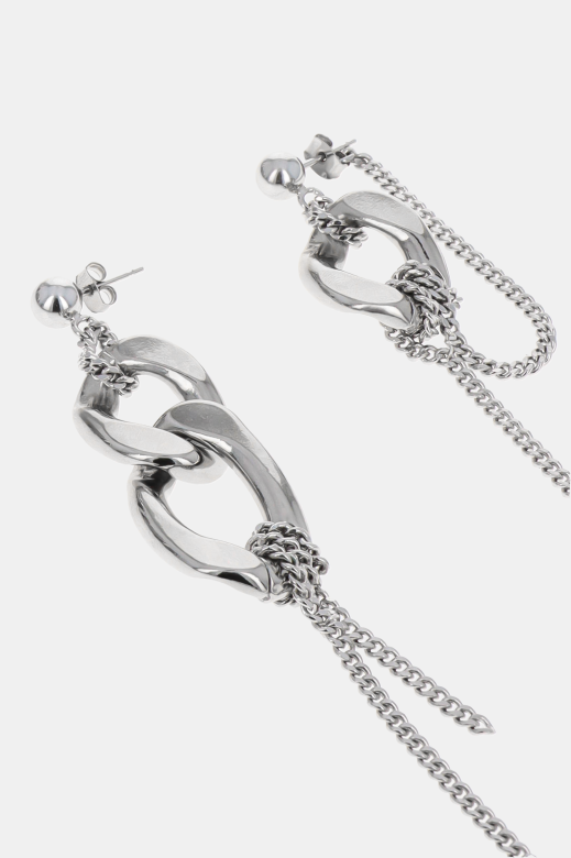 Justine Clenquet asymmetrical Betty oversized linked earrings dangling chain silver PIPE AND ROW Seattle