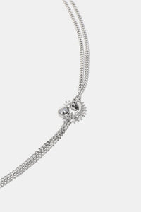 Justine Clenquet Moira silver-tone thin link chain crystal pendant necklace | pipe and row Seattle