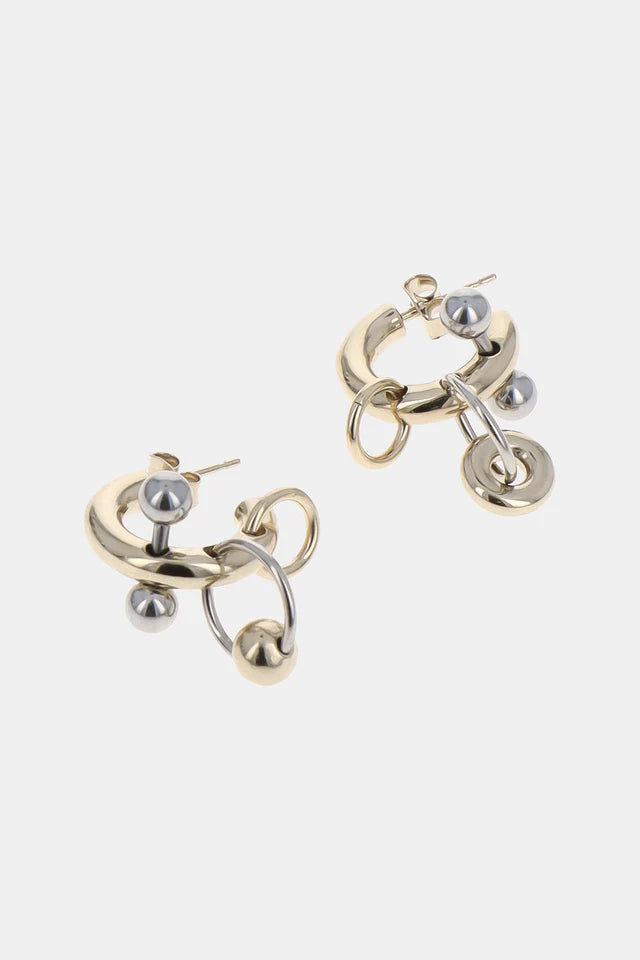 Justine Clenquet pair of pale gold silver-tone Faith earrings
