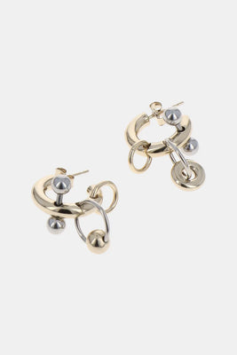 Justine Clenquet pair of pale gold silver-tone Faith earrings | Pipe and Row