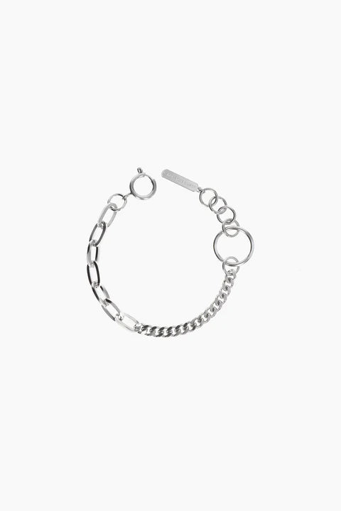 Justine Clenquet silver Hari half curb cable chain bracelet | Pipe and Row