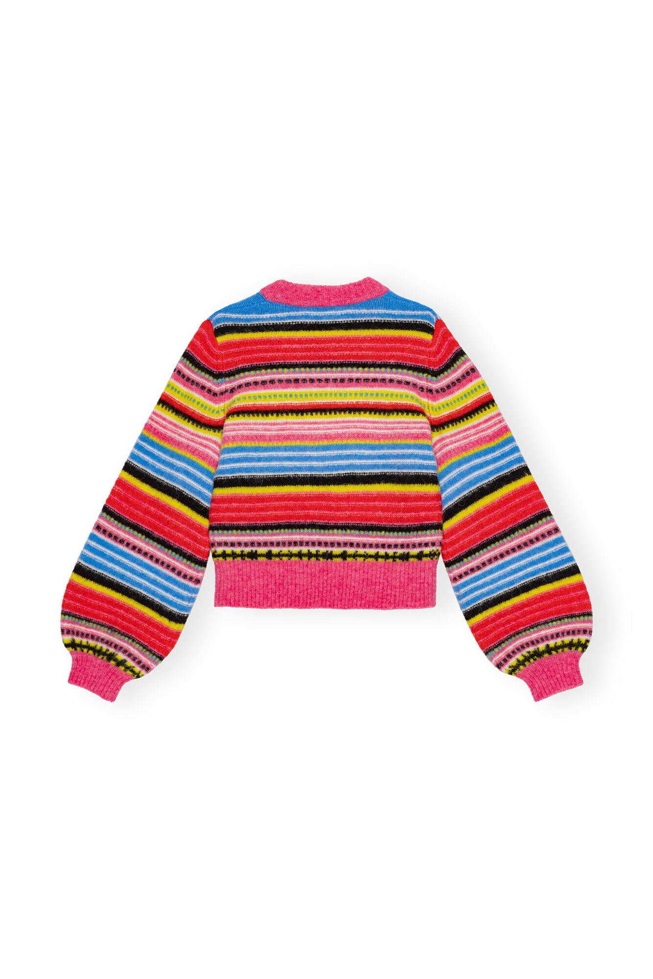 Ganni colorful soft wool stripe o-neck crew sweater | Pipe and Row Seattle