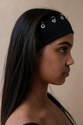 KKCO pierced headband black stretchy PIPE AND ROW Seattle