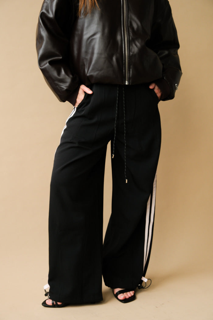 KkCo Sport trousers midnight navy pale pink racer stripes PIPE AND ROW