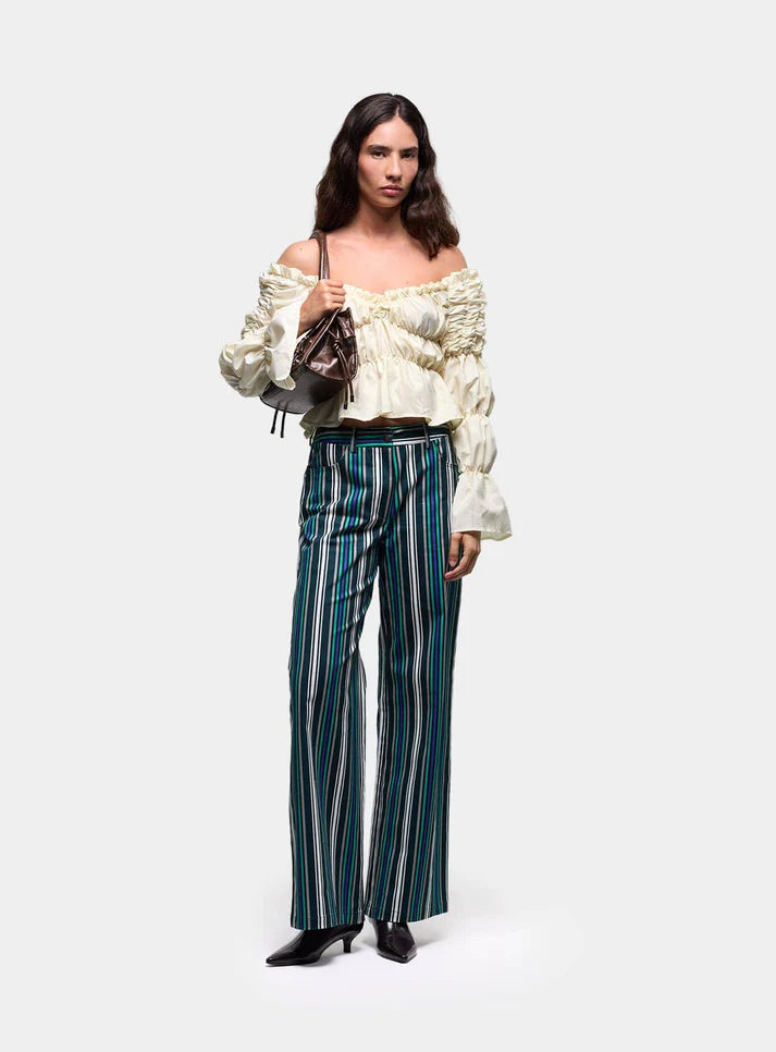 Laagam Sadie ruched long sleeve top ecru cream | Pipe and Row Seattle