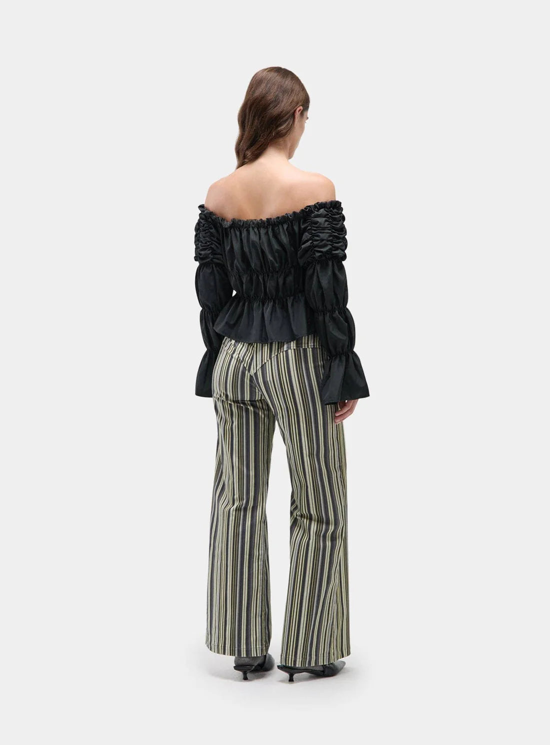 Laagam Sadie ruched long sleeve top black | Pipe and Row Seattle