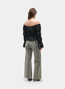 Laagam Sadie ruched long sleeve top black | Pipe and Row Seattle