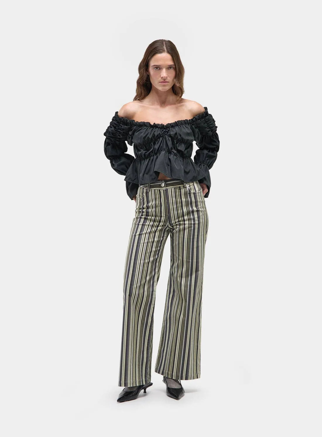 Laagam Sadie ruched long sleeve top black | Pipe and Row Seattle