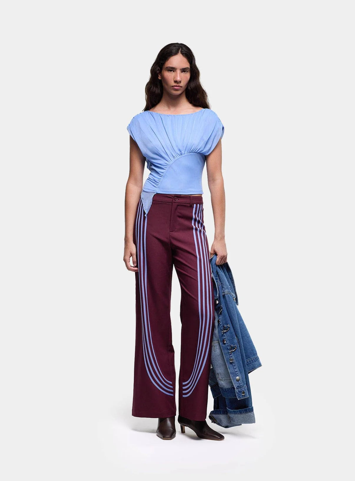 Laagam Zion burgundy track pant trousers | Pipe and Row Seattle shopping boutique