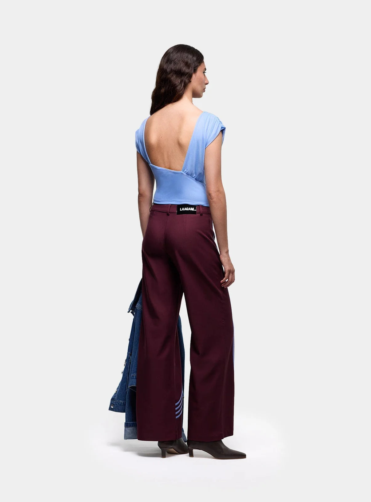Laagam Zion red burgundy track pant trousers | Pipe and Row Seattle shopping boutique
