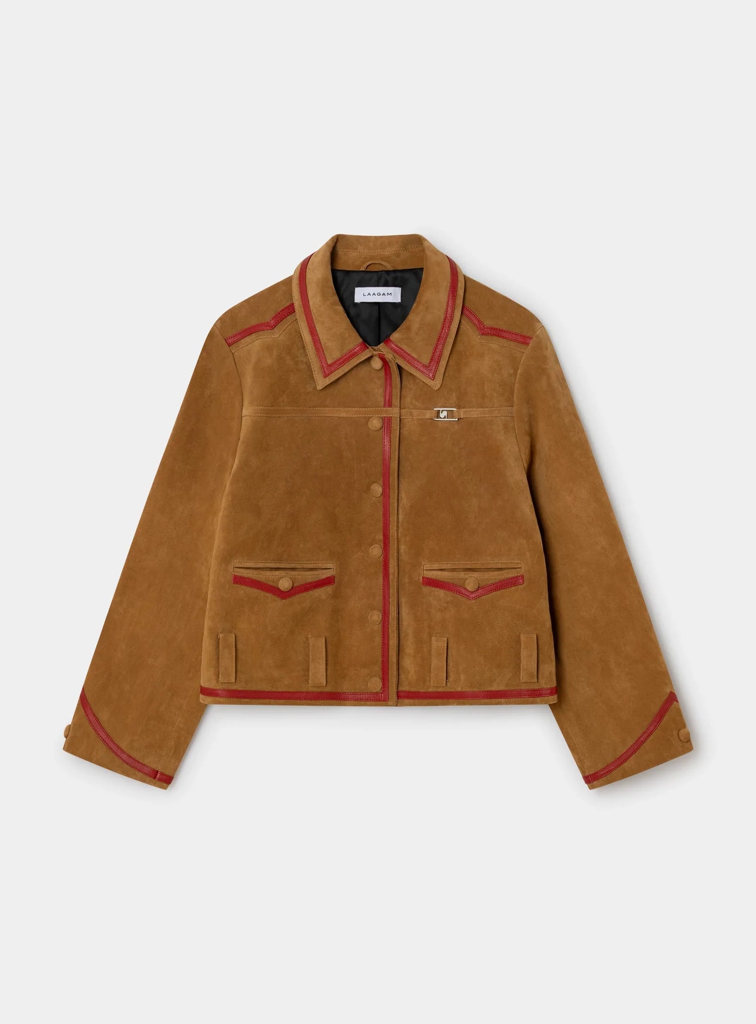 Laagam camel Aveline suede short jacket red | Pipe and Row Seattle