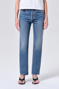 Agolde Lana straight leg jean medium wash liberty | Pipe and Row