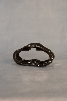 Large open oval hair claw in solid black PIPE AND ROW