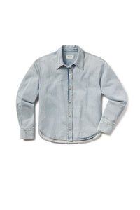 Agolde tailored shape Laurel denim shirt clusters light denim | Pipe and Row