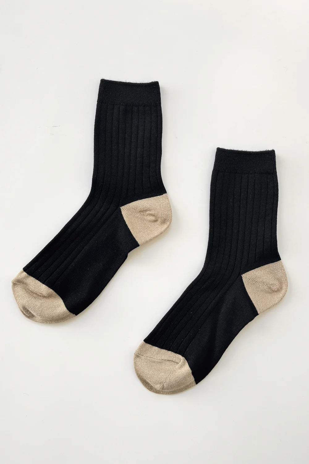 Le Bon Her Glow socks black and gold shimmer | Pipe and Row
