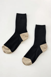 Le Bon Her Glow socks black and gold shimmer | Pipe and Row