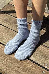 Le Bon Linen scallop socks pale baby blue | Pipe and Row Seattle