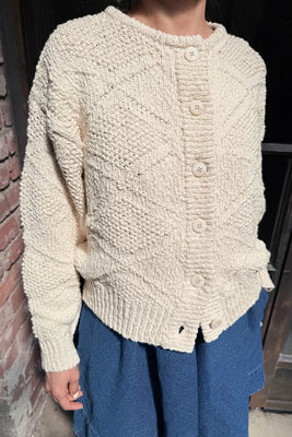 Le Bon Mason cotton cardigan sweater naturel cream | Pipe and Row Seattle