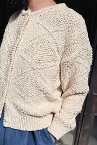 Le Bon Mason cotton cardigan sweater naturel cream | Pipe and Row Seattle