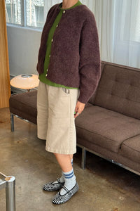 Le Bon Shoppe Amelie soft Alpaca wool cardigan sweater chocolate brown button up | Pipe and Row Seattle