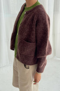 Le Bon Shoppe Amelie soft Alpaca wool cardigan sweater chocolate brown | Pipe and Row Seattle