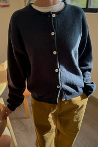 Le Bon Shoppe Leila Cotton Cardigan sweater navy blue | Pipe and Row