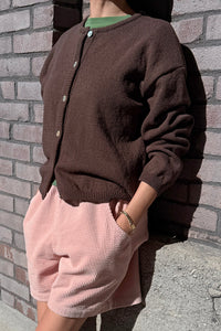 Le Bon Shoppe Leila Cotton button up Cardigan sweater brown | Pipe and Row