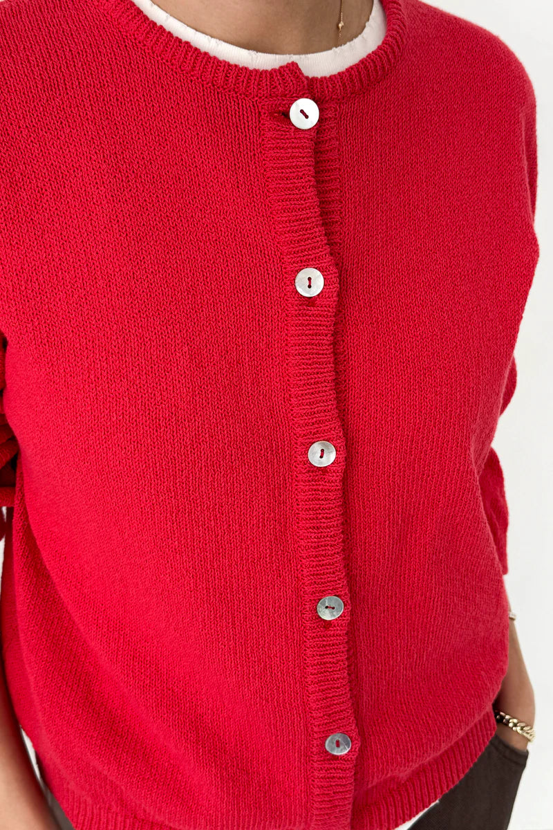 Le Bon Shoppe Leila button up Cotton Cardigan chili | Pipe and Row Seattle Boutique Fremont