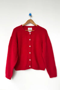 Le Bon Shoppe Leila mohair cardigan sweater red | Pipe and Row