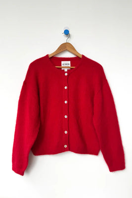 Le Bon Shoppe Leila mohair cardigan sweater red | Pipe and Row