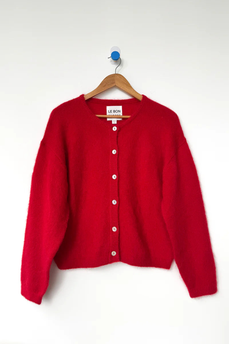 Le Bon Shoppe Leila mohair cardigan sweater red | Pipe and Row