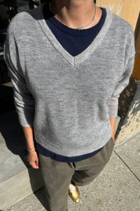 Le Bon Shoppe Mathew V-Neck Mohair Cardigan icy grey | Pipe and Row