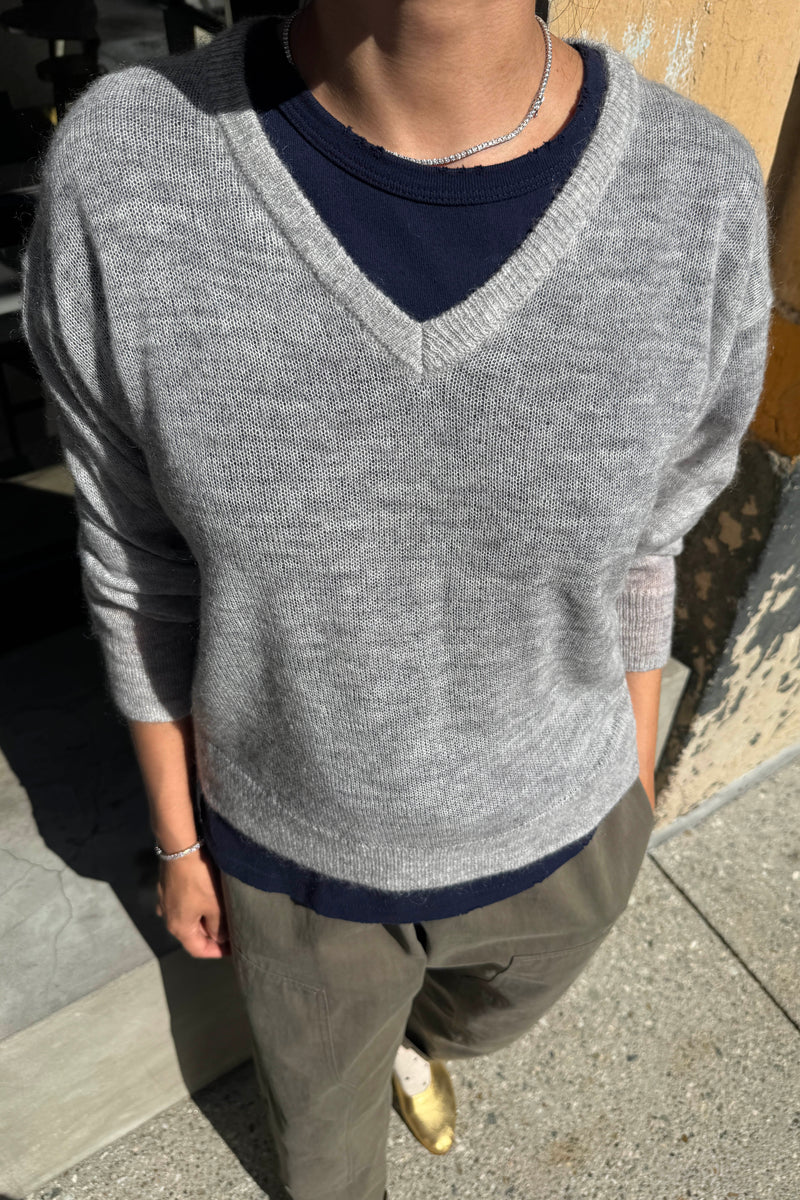 Le Bon Shoppe Mathew V-Neck Mohair Cardigan icy grey | Pipe and Row