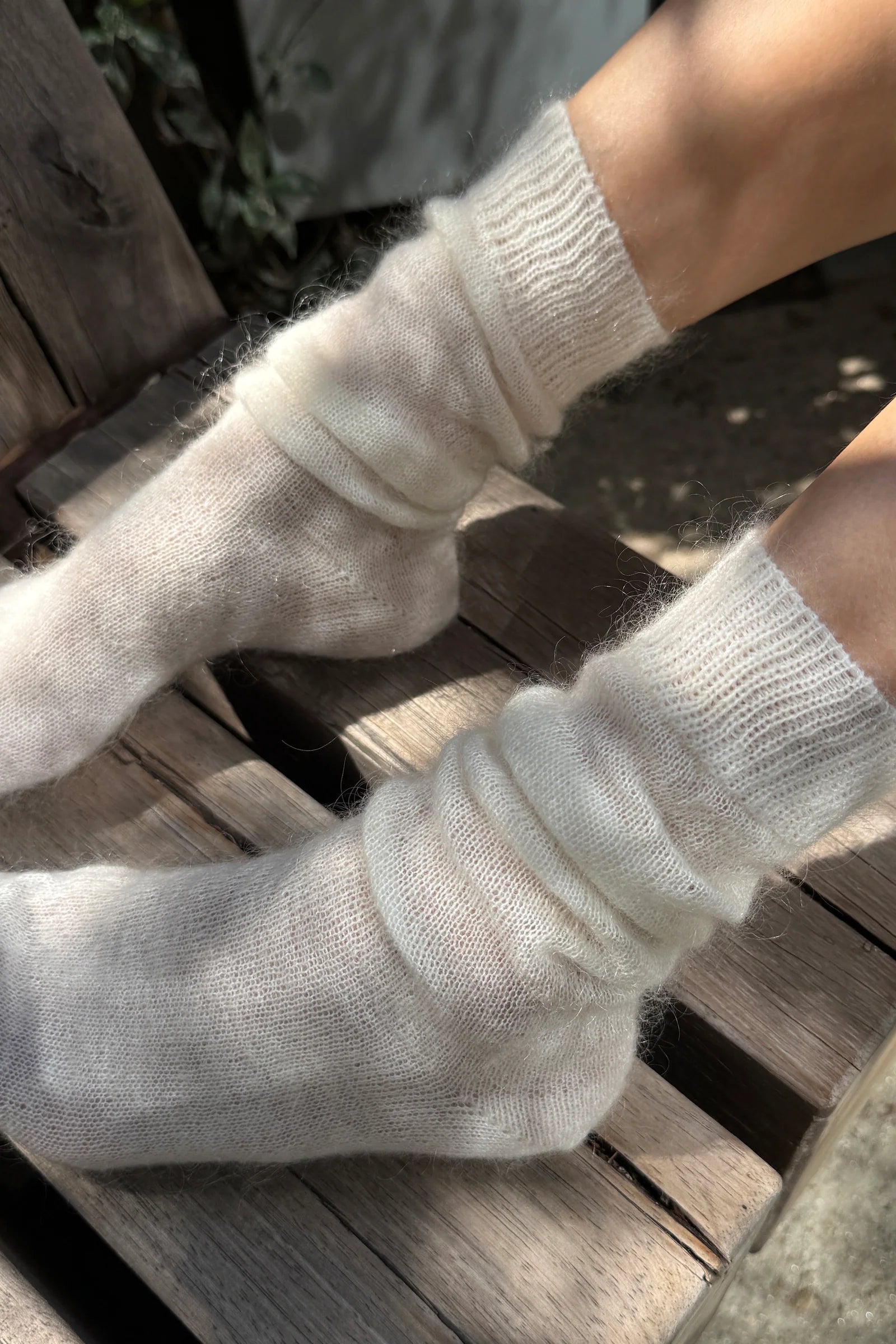 Le Bon Shoppe Mohair Veil Socks cream | pipe and row