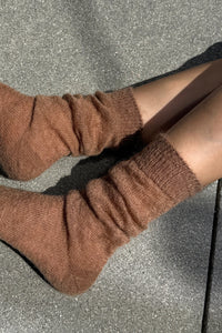 Le Bon Shoppe Mohair Veil Socks mountain mocha brown | Pipe and Row