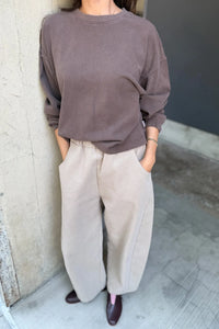 Le Bon Shoppe Naturelle thick long sleeve tee chocolate brown | pipe and row