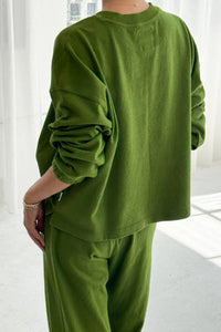 Le Bon Shoppe Naturelle thick long sleeve tee collard green | pipe and row