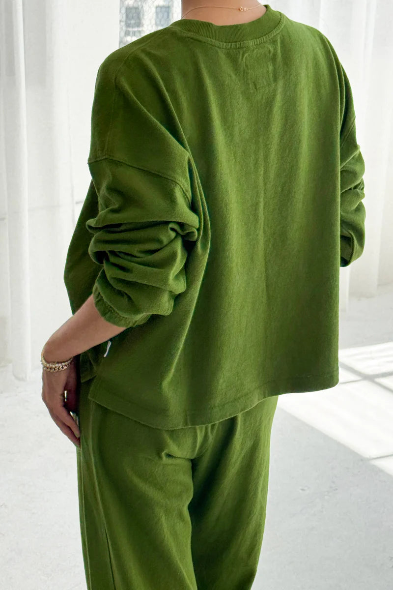 Le Bon Shoppe Naturelle thick long sleeve tee collard green | pipe and row