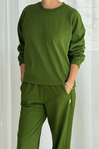 Le Bon Shoppe Naturelle thick long sleeve tee collard green | pipe and row