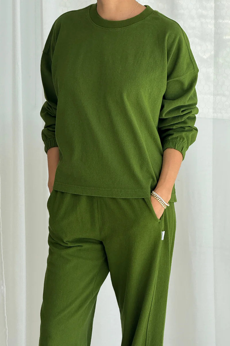 Le Bon Shoppe Naturelle thick long sleeve tee collard green | pipe and row
