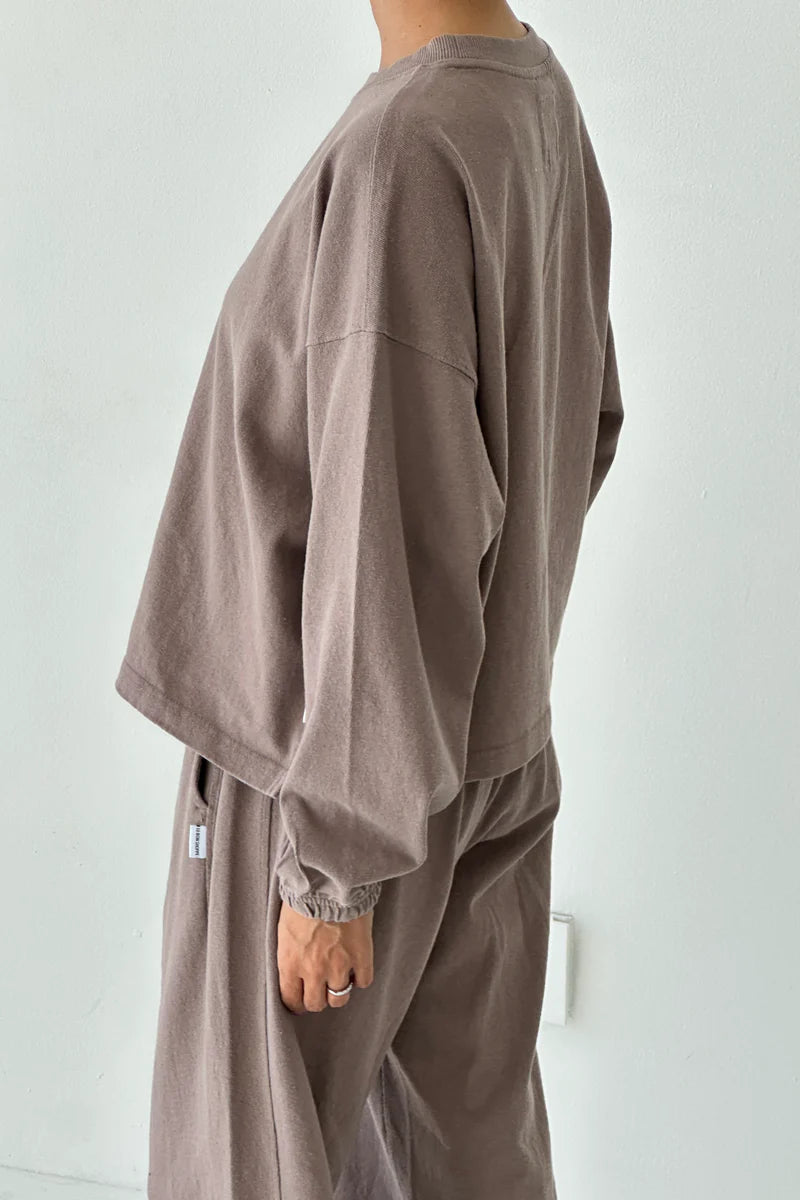 Le Bon Shoppe Naturelle thick long sleeve tee mushroom taupe | pipe and row Seattle