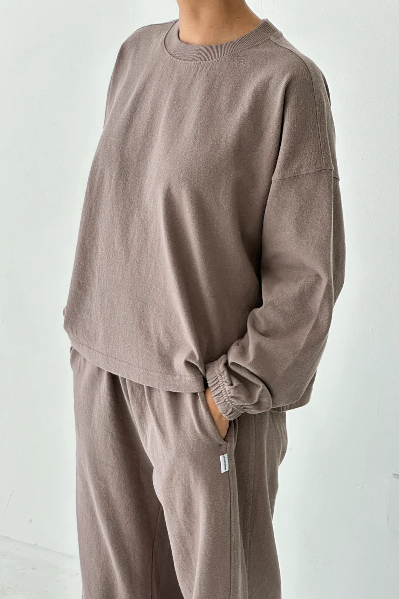 Le Bon Shoppe Naturelle thick long sleeve tee mushroom taupe | pipe and row