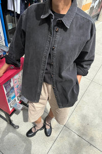 Le Bon Shoppe Theo heavy denim  jean shirt jacket washed black denim | Pipe and Row Seattle