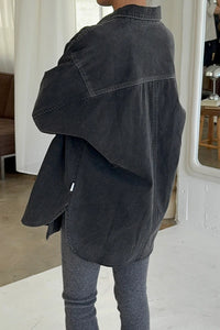 Le Bon Shoppe Theo heavy denim shirt jacket washed black denim | Pipe and Row Seattle