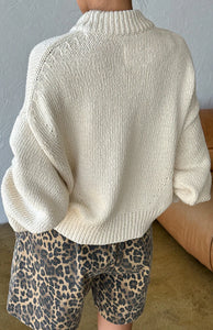 Le Bon Shoppe Zoe cotton sweater natural cream | Pipe and Row Seattle
