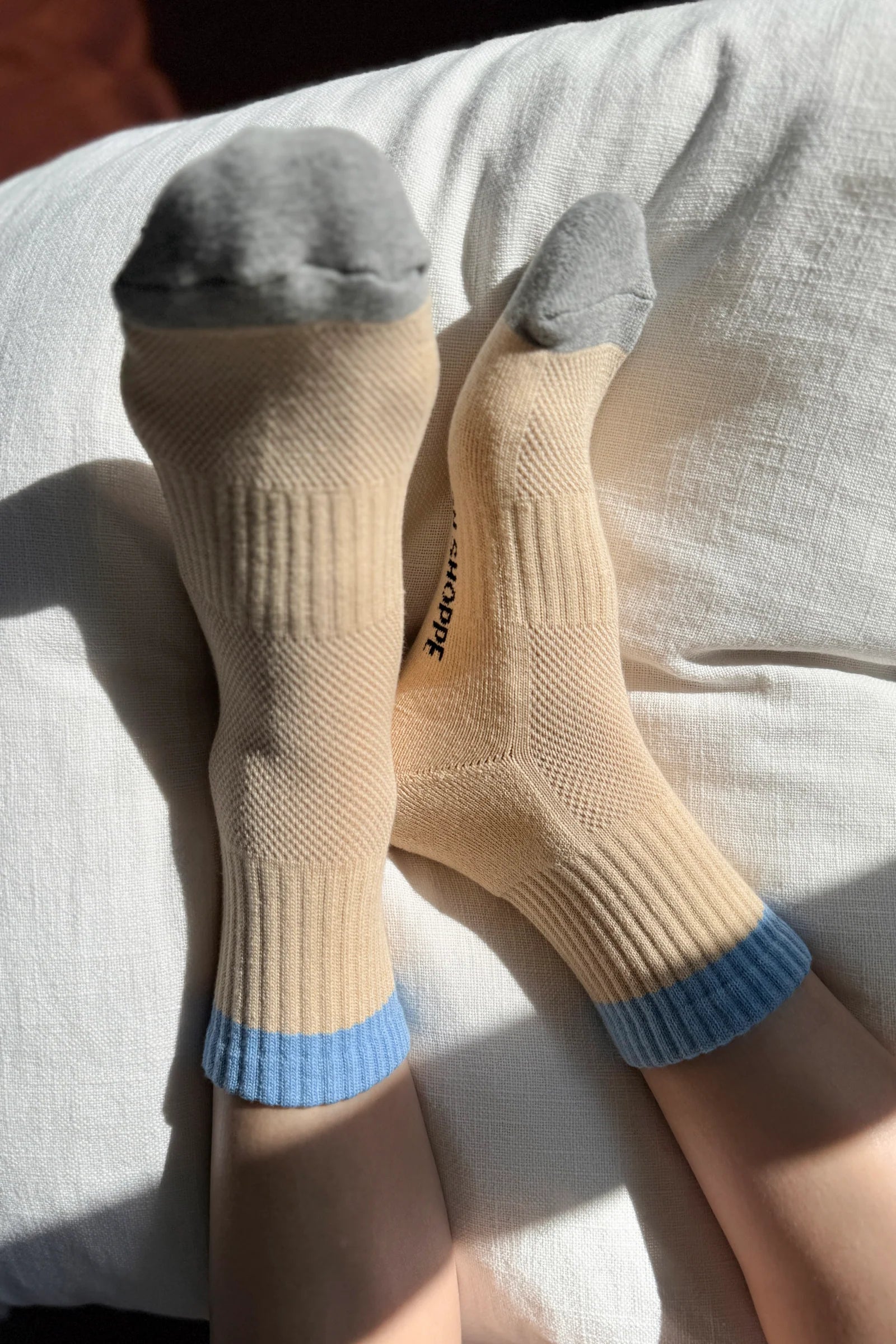 Le Bon Shoppe ribbed short crew Girlfriend color block socks yellow grey and blue | Pipe and Row Seattle